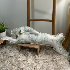 Handmade Cottage-core Country Distressed Edge Style Rabbit Throw Accent Pillow